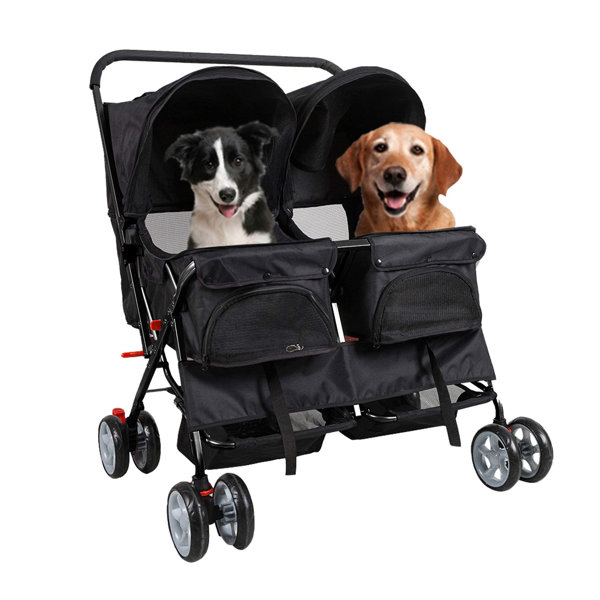 Double pet stroller for dogs hotsell